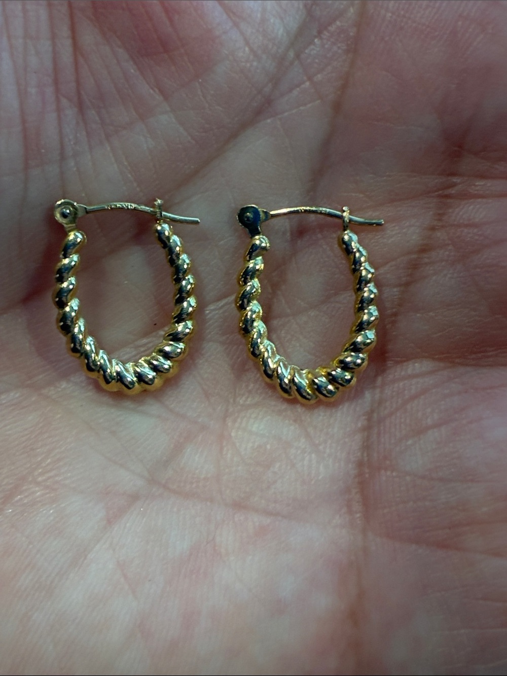14K Twisted Hoop Earrings - .78 grams